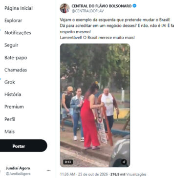Vídeo mentiroso publicado por vereador de Jundiaí se alastra no X vídeo